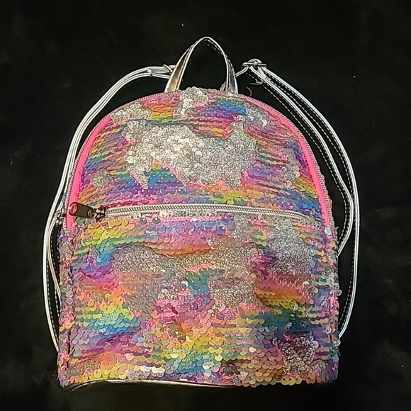 Children's Place Multicolor Colorful Reversible Sequin Mini Backpack Purse - Picture 1 of 3